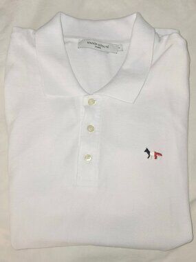 Maison Kitsune Tricolor Fox Patch Classic Polo | White Small